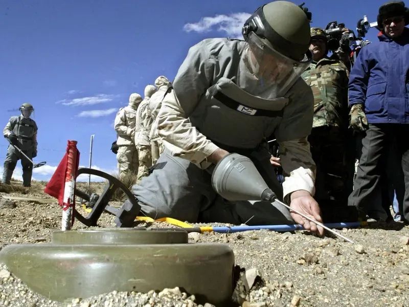 The most mined countries in the world. The Russians even put mines in children's beds