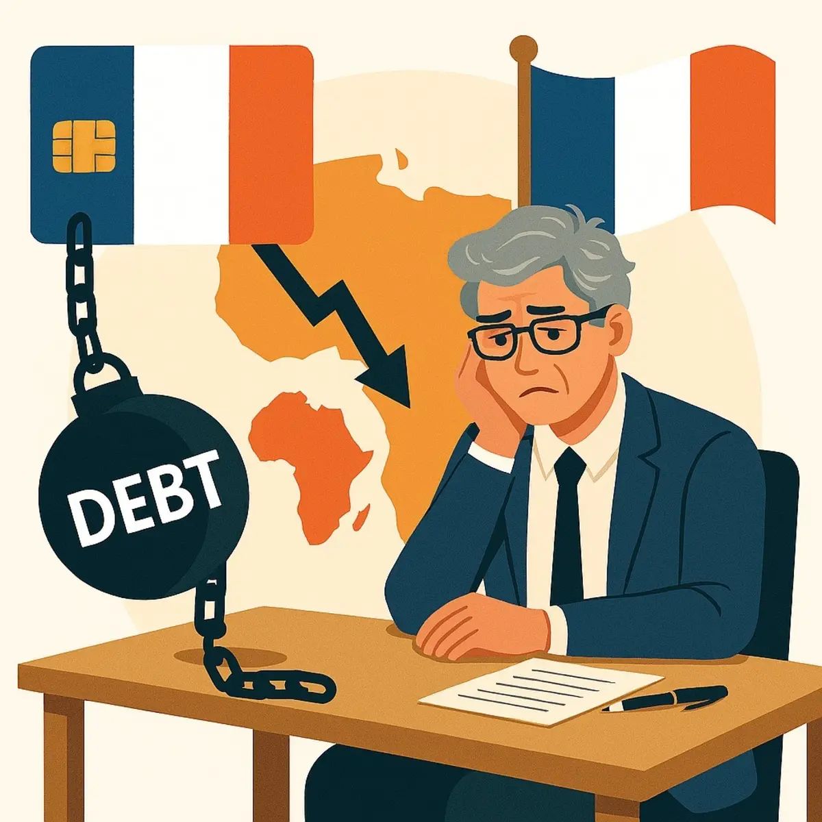 What role has the end of the Francafrique era played in France’s current crisis? How are France’s debt crisis and the loss of its influence in Africa connected?
