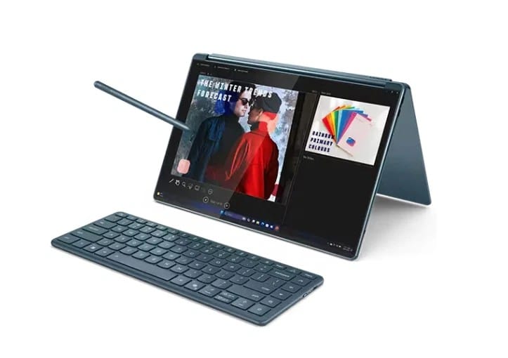 The Lenovo Yogabook sits modestly in its folded form