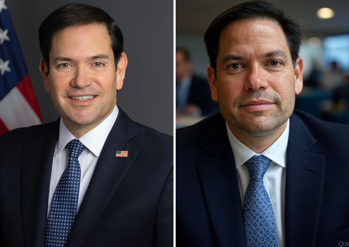Spot the fake: Only one of these images is a genuine image of Marco Rubio (in case you hadn't noticed...)