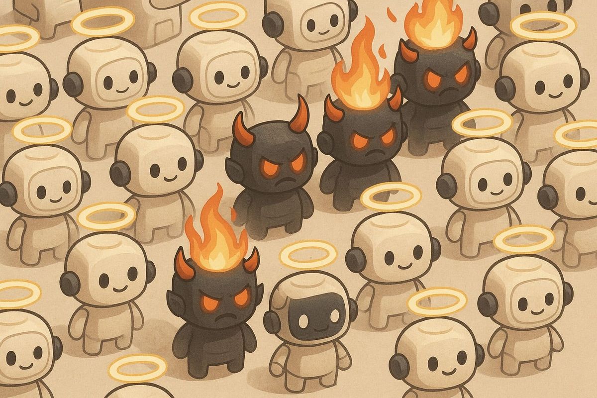 Some agents will be good, others will be bad. But they will look and act very similarly, making it difficult if not impossible to root out rogue bots (Image: ChatGPT)