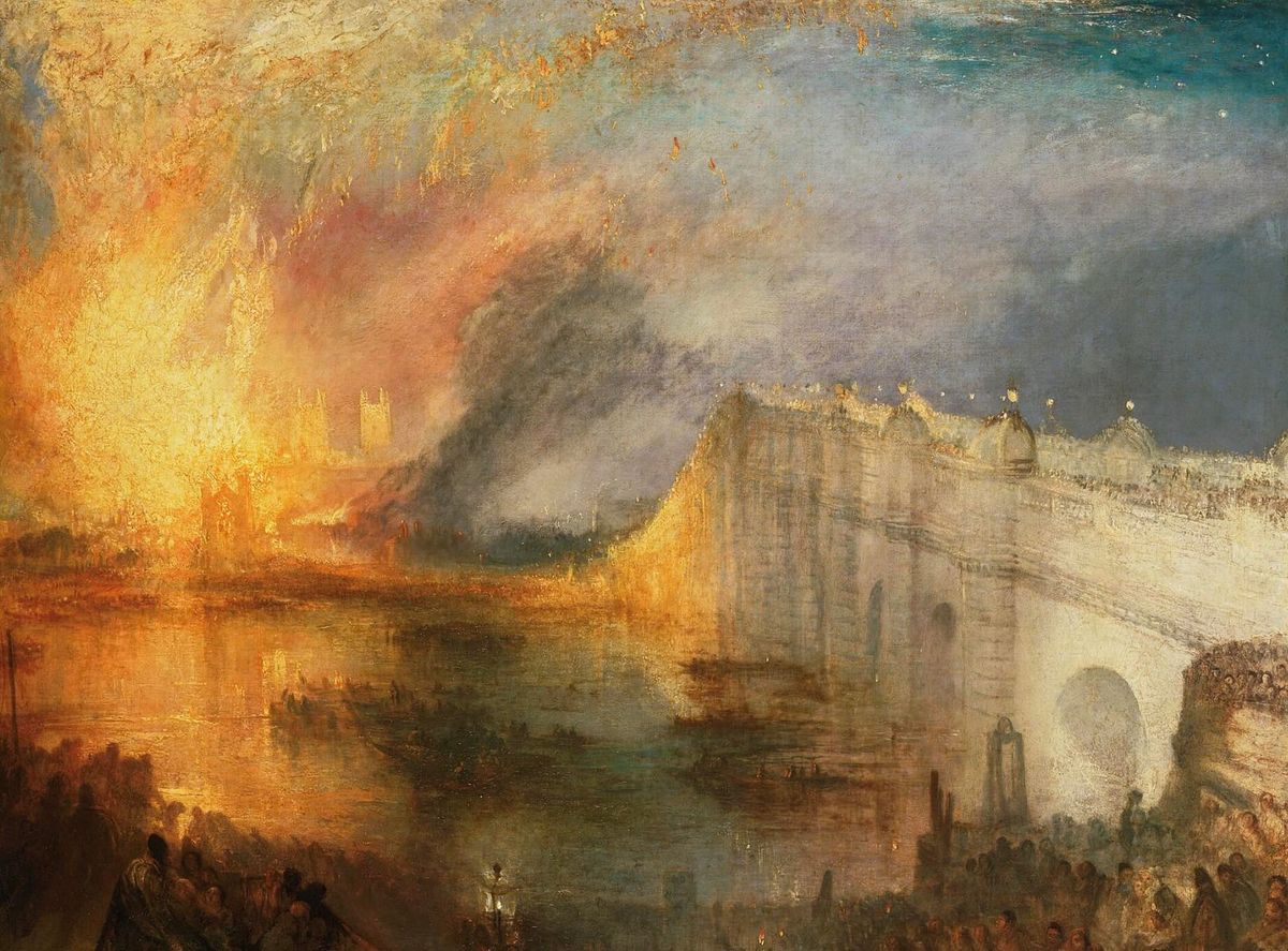 The Burning of the Houses of Lords and Commons, 16th October, 1834 by J. M. W. Turner