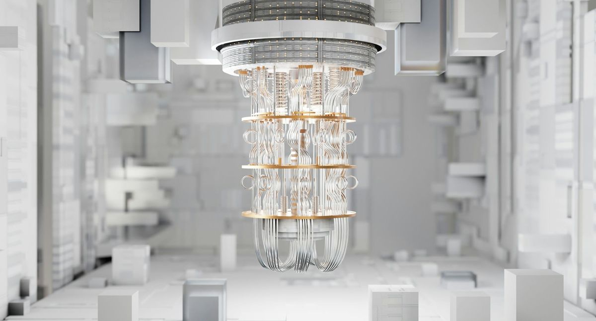Illustration of a dilution refrigerator used to cool a quantum computer (Image: Unsplash)