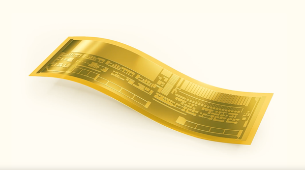 A rendering of the flexible Pragmatic NFC Connect chip (Image: Pragmatic Semiconductor Ltd.)