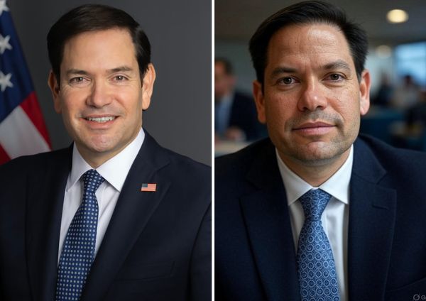 Spot the fake: Only one of these images is a genuine image of Marco Rubio (in case you hadn't noticed...)