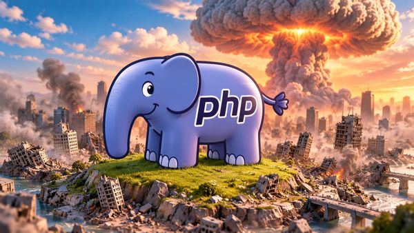 Elephant in the room: PHP’s beloved mascot surveys the wreckage of an apocalypse that hasn’t happened, as claims of successful attacks exploiting critical vulnerabilities are withdrawn (Image