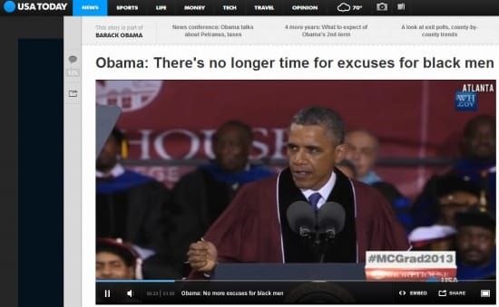 歐巴馬告訴黑人學生：你們沒有時間再找藉口 (no time for excuses for black men)