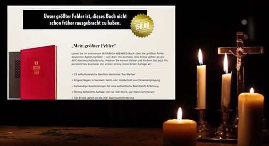 德國校稿公司為了宣傳服務，手工製作限量精美高單價(150歐元)的書上架販售作為噱頭，把國內知名廣告公司犯的文法錯誤和廣告負責人的“認錯”做為內容，引起民眾好奇心，幾天就搶購一空，官方網站因此增加4倍的流量