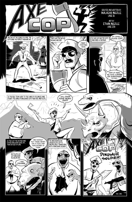 小朋友行銷創意：猜猜5歲小男生口述的暴力漫畫《Axe Cop》為何能在一個月爆紅？（舊文分享）