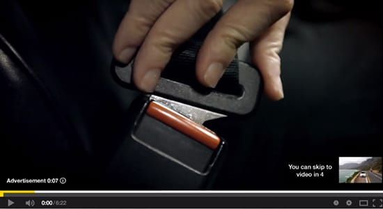 Youtube前5秒的廣告無法被略過，就像是開車前花5秒“繫安全帶”無法被略過一樣。南非的福特汽車Ford，利用Youtube廣告特性公益宣導繫安全帶的重要性。