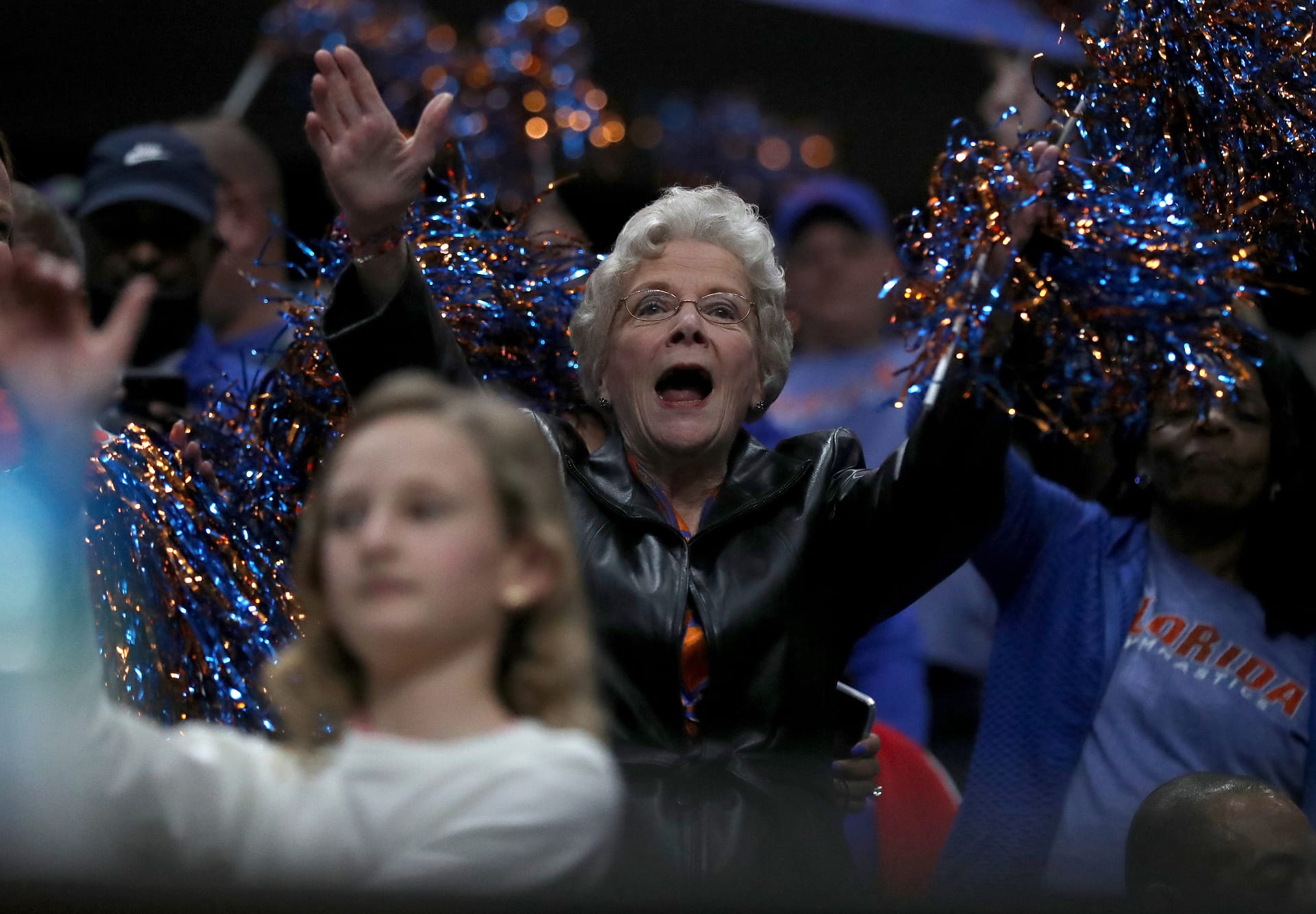 Lee Turner celebrates for Florida gymnastics during the 2022 SEC Championship in Birmingham, Alabama, in March.