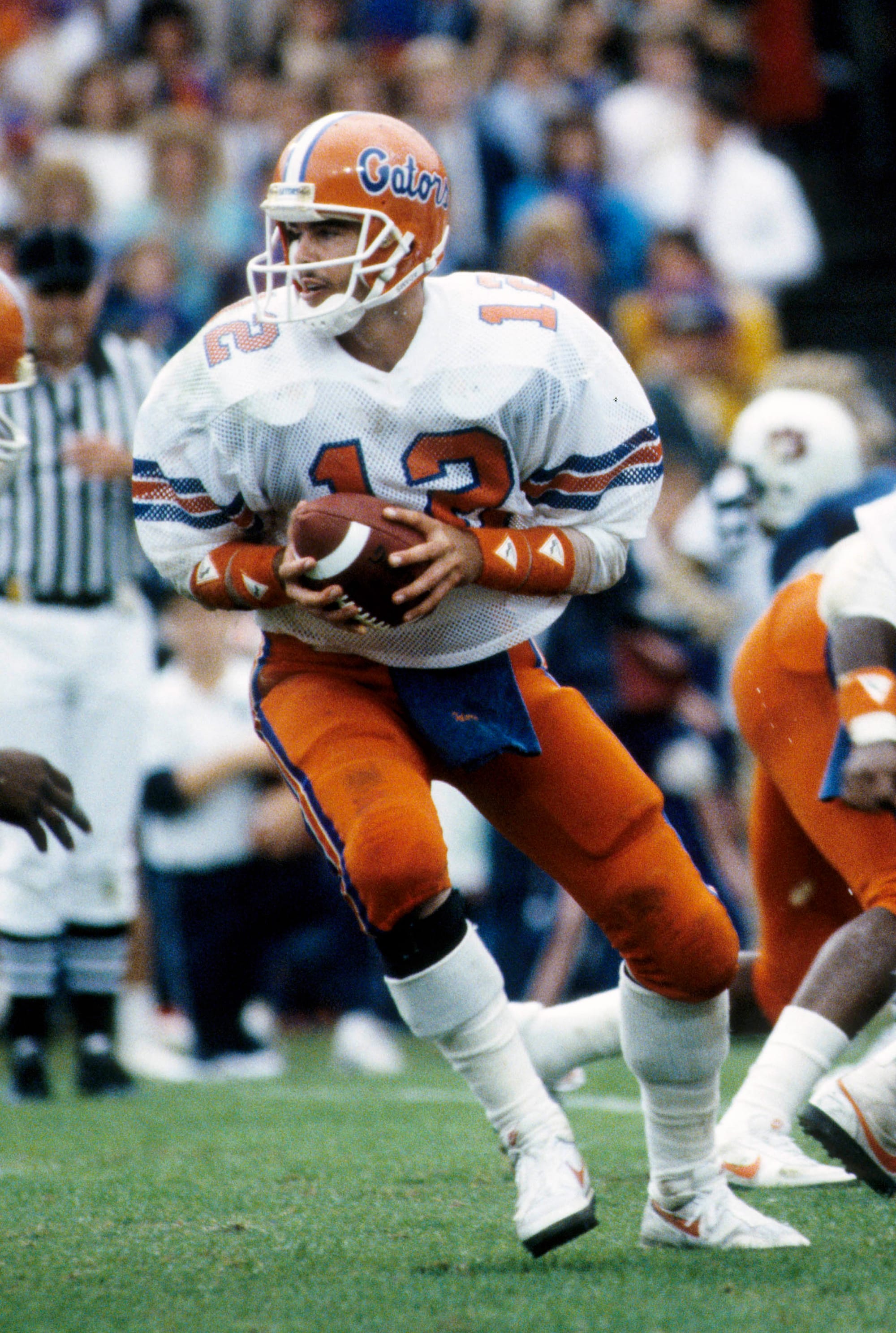 Nov 2, 1985 Auburn, AL, USA; FILE PHOTO; Florida Gators quarterback Kerwin Bell (13) in action against the Auburn Tigers at Jordan-Hare Stadium during the 1985 season.