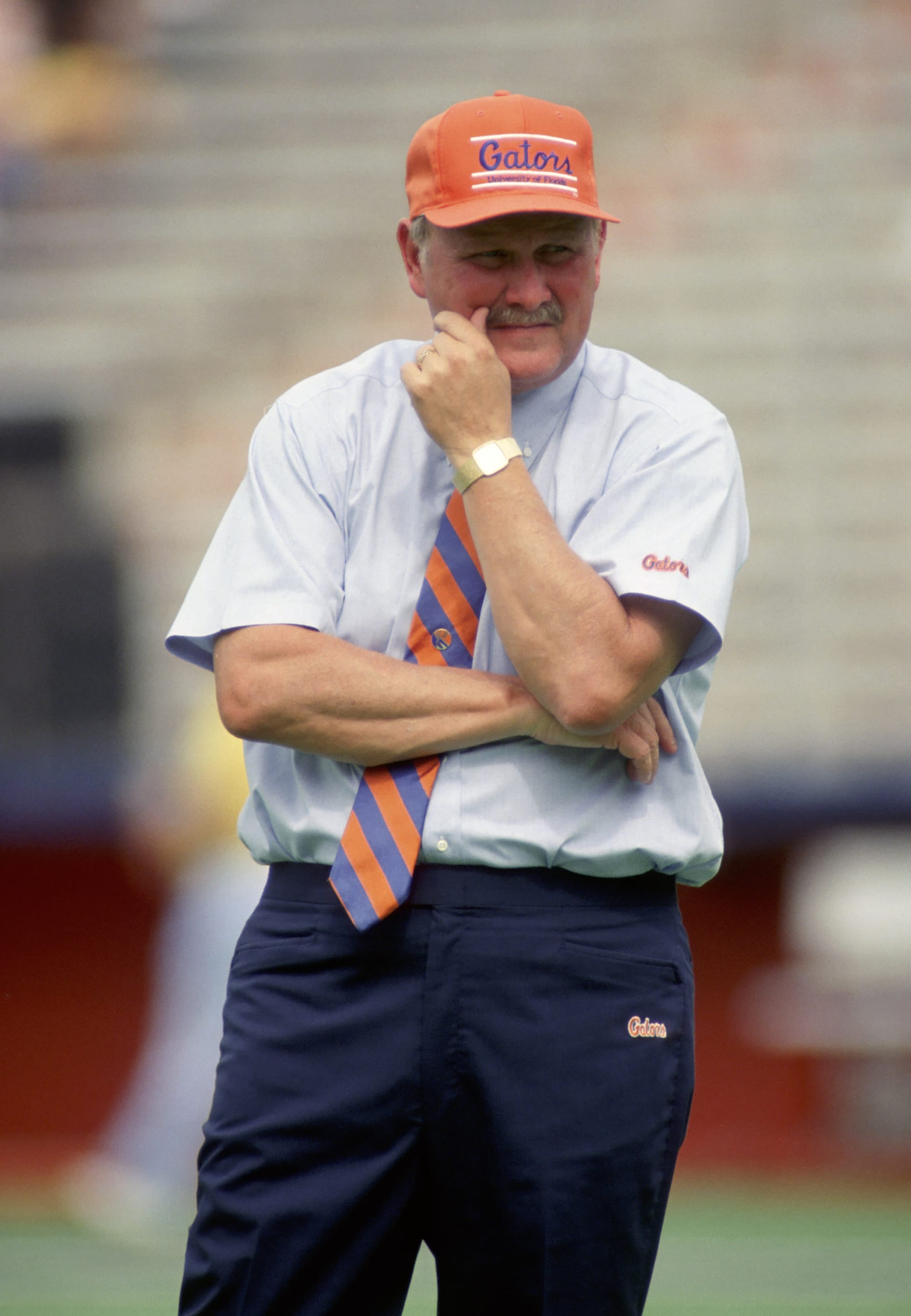 Sep 17, 1988; Gainesville, FL, USA; FILE PHOTO; Florida Gators head coach Galen Hall prior a game against Indiana State at Ben Hill Griffin Stadium.