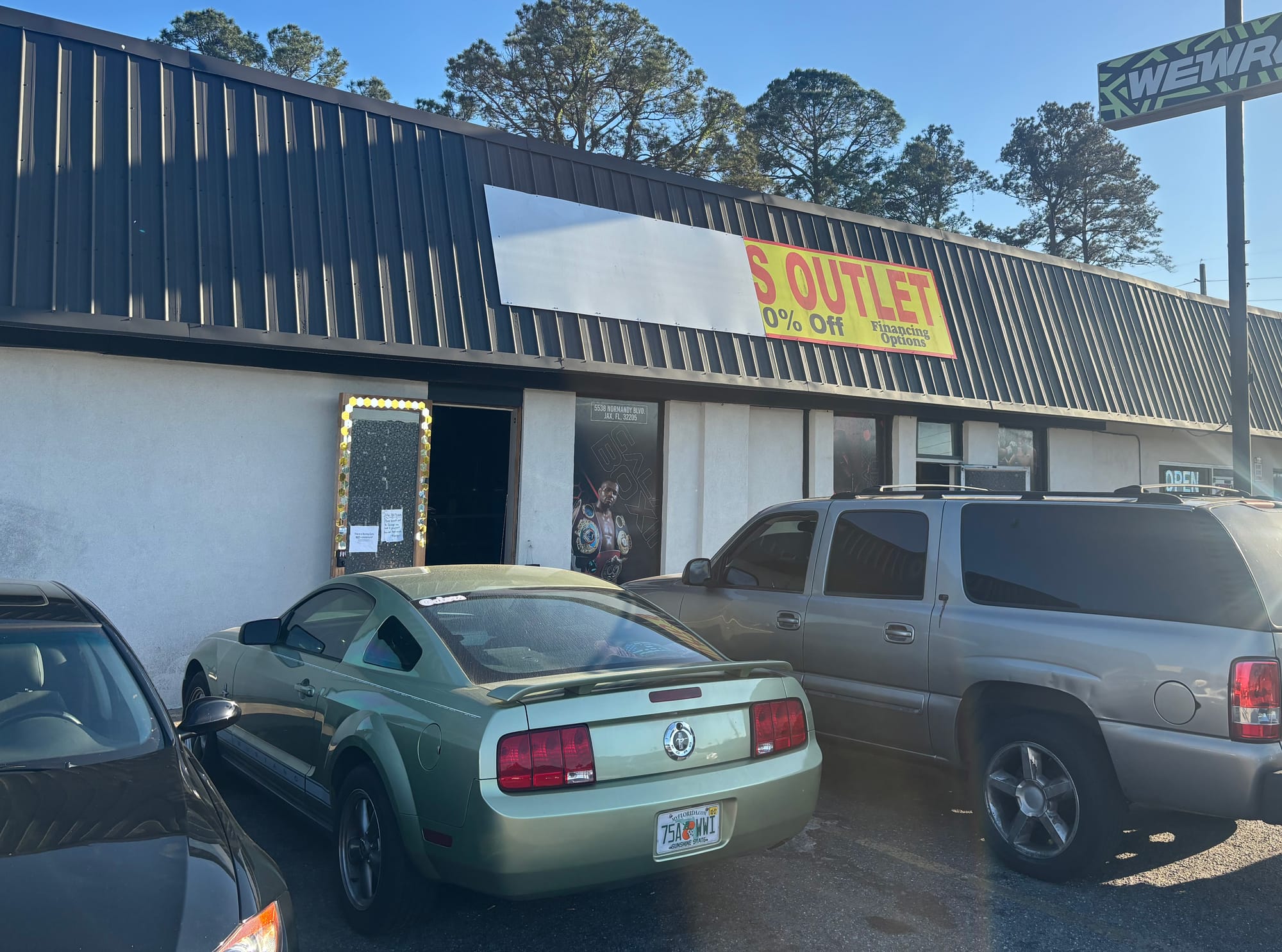 The front door of Galaxxy Boxing Refuge in Jacksonville on Thursday, April 23.