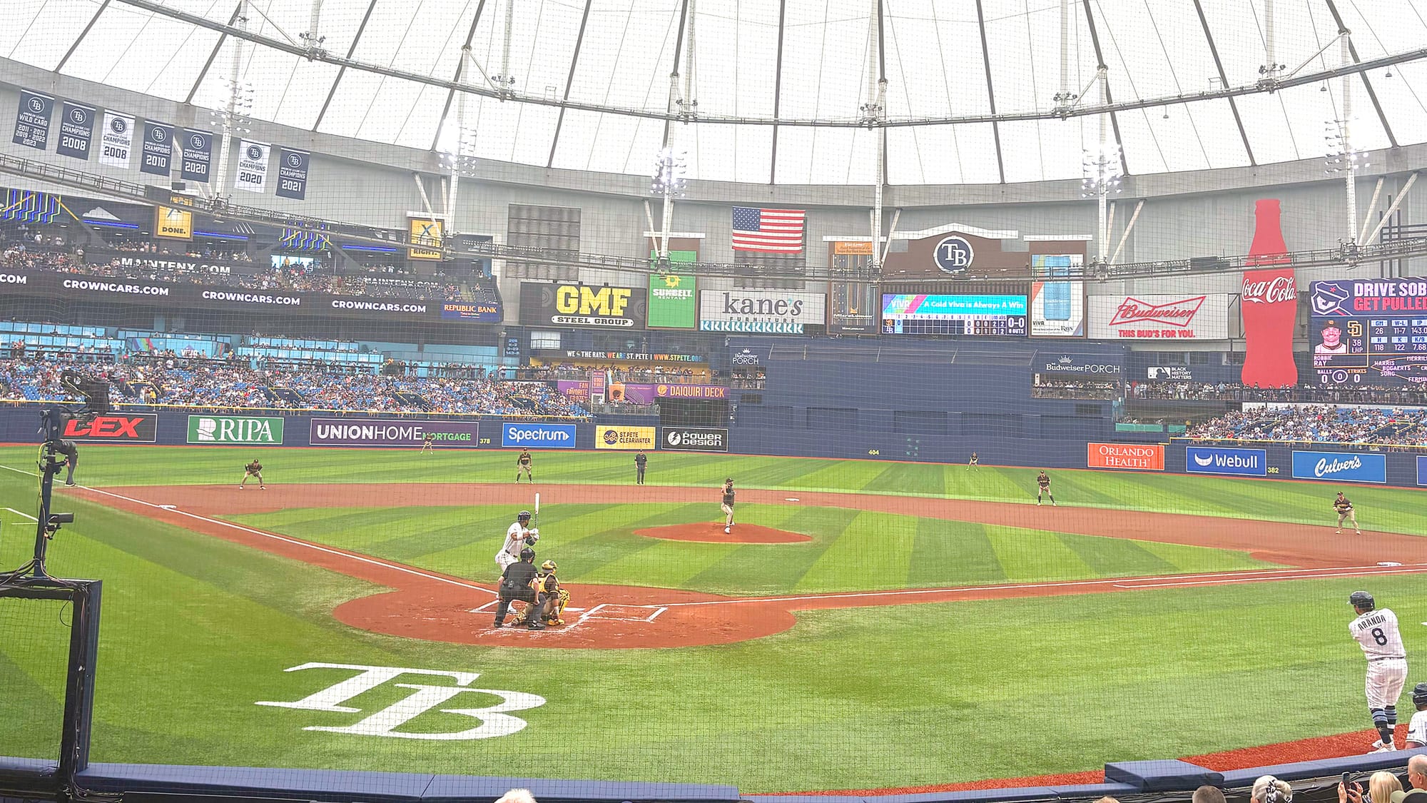 Designated hitter Yandy Díaz leads off on Sunday, Aug. 30, as the Tampa Bay Rays beat the San Diego Padres 5-4 at Tropicana Field in St. Petersburg.
