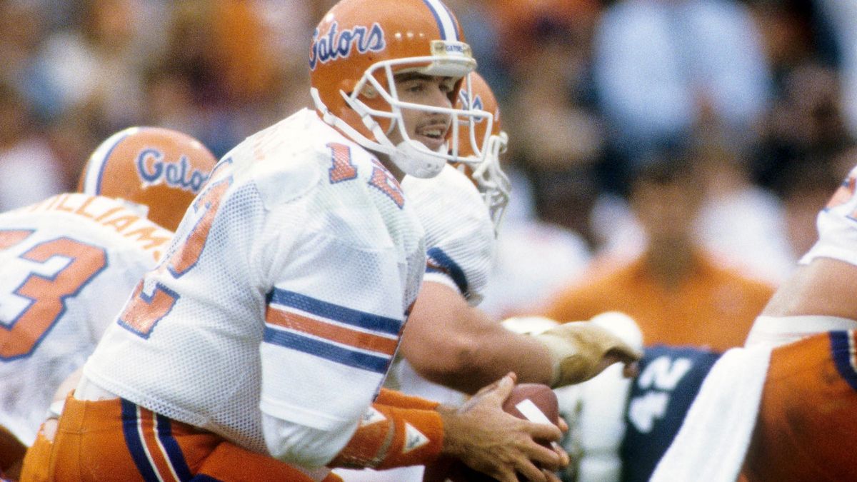 Nov 2, 1985 Auburn, AL, USA; FILE PHOTO; Florida Gators quarterback Kerwin Bell (13) in action against the Auburn Tigers at Jordan-Hare Stadium during the 1985 season. 