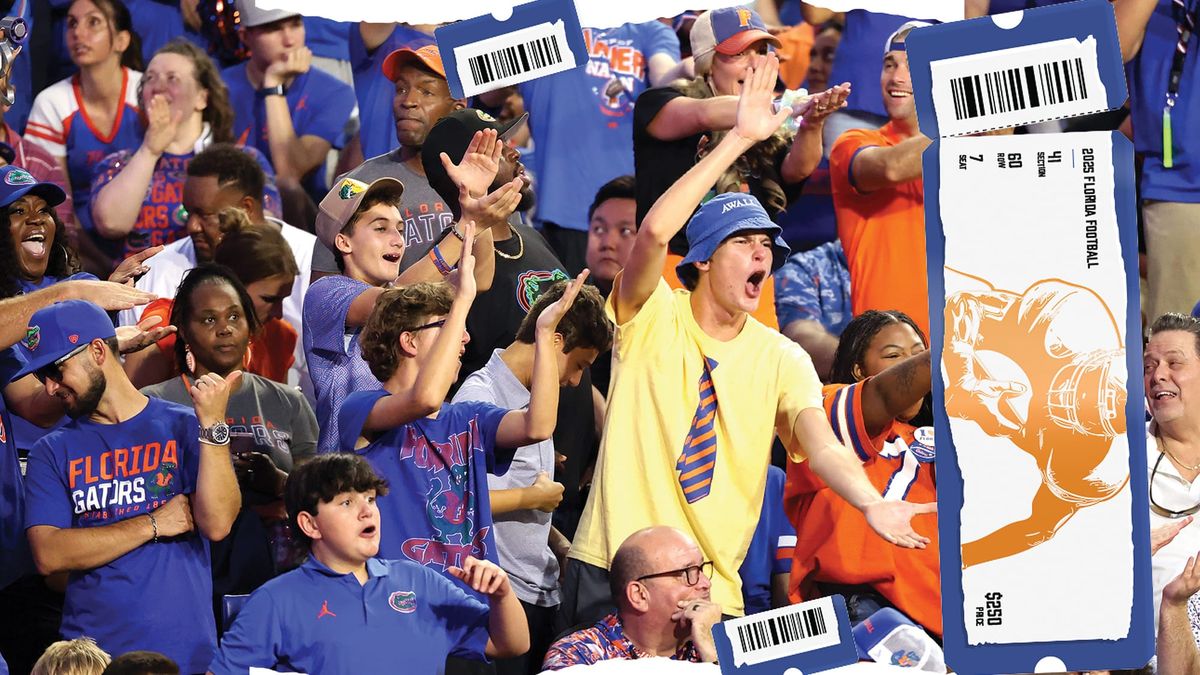 Florida Gators fans cheer during the Gator’s game against Long Island University at Ben Hill Griffin Stadium in Gainesville, Fla., Saturday, Aug. 30, 2025.