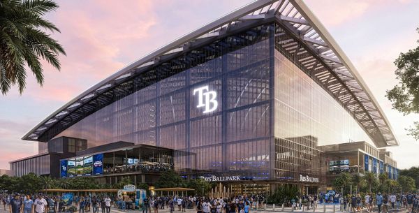 A possible rendering of the Tampa Bay Rays' new stadium in Tampa Bay in 2029.