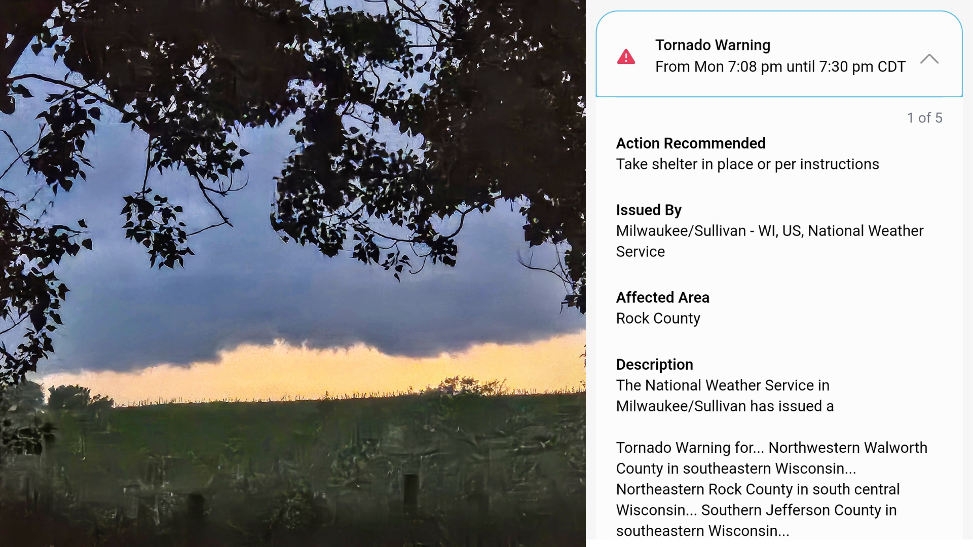 Tornado warning! Wild weather welcomes us to Wisconsin