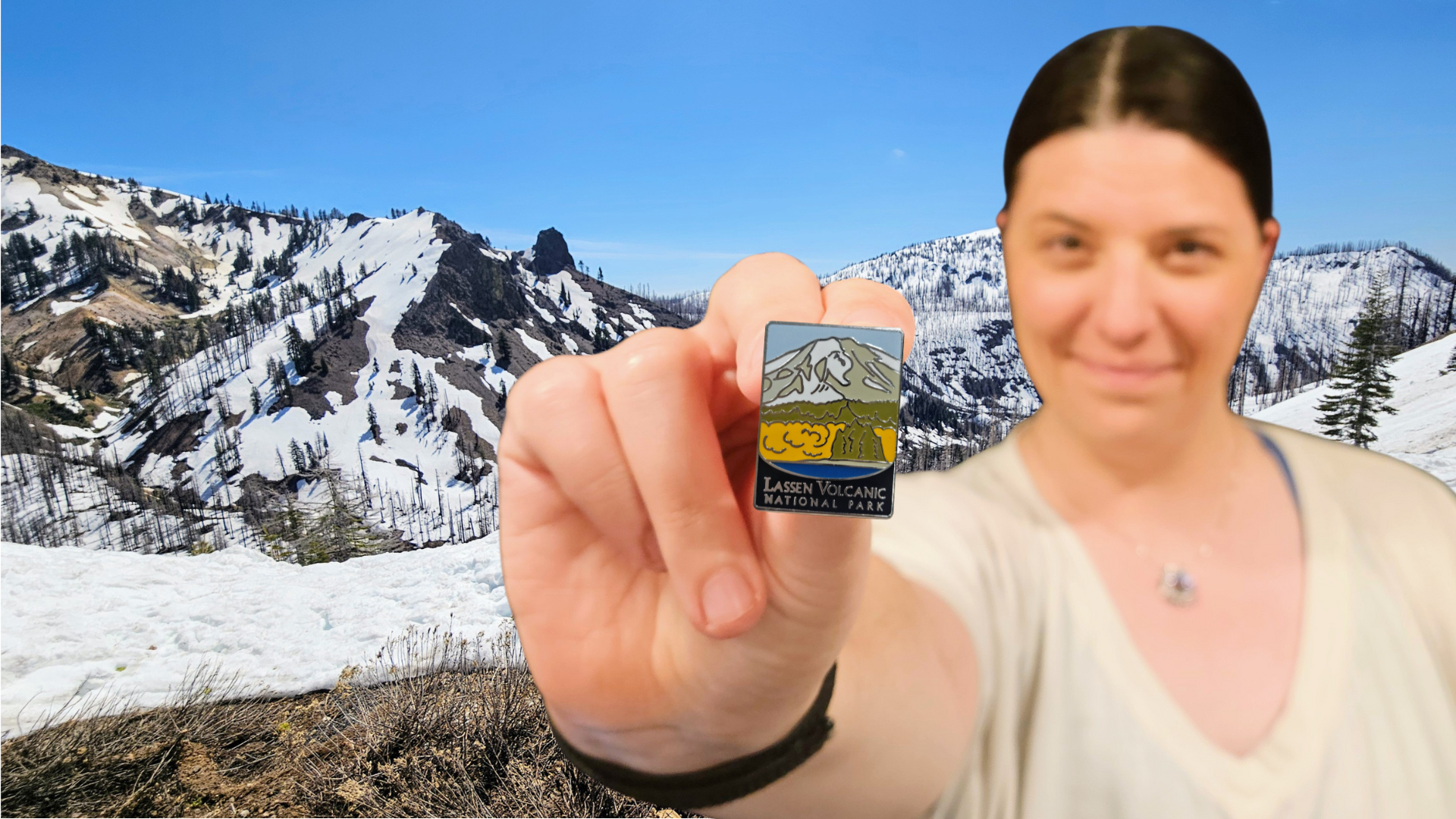 The pin made us do it! Checking off Lassen Volcanic National Park