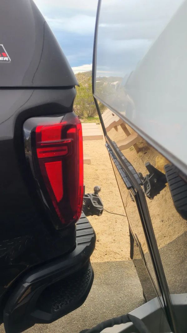 We couldn't park! Too tight a squeeze at our first National Park campsite