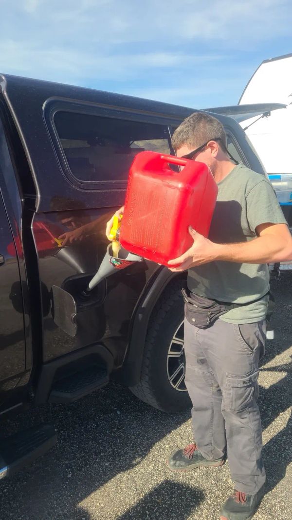 We ran out of gas in a very inconvenient place