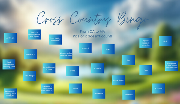 We played cross-country blackout Bingo from California to Massachusetts