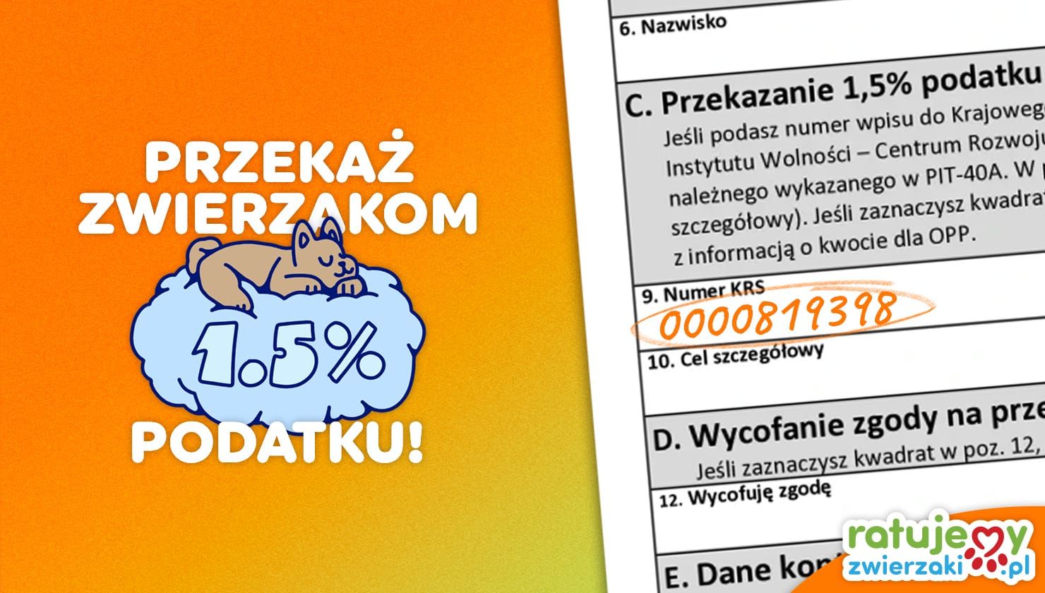 To Ty decydujesz, gdzie trafi Twoje 1,5% podatku!
