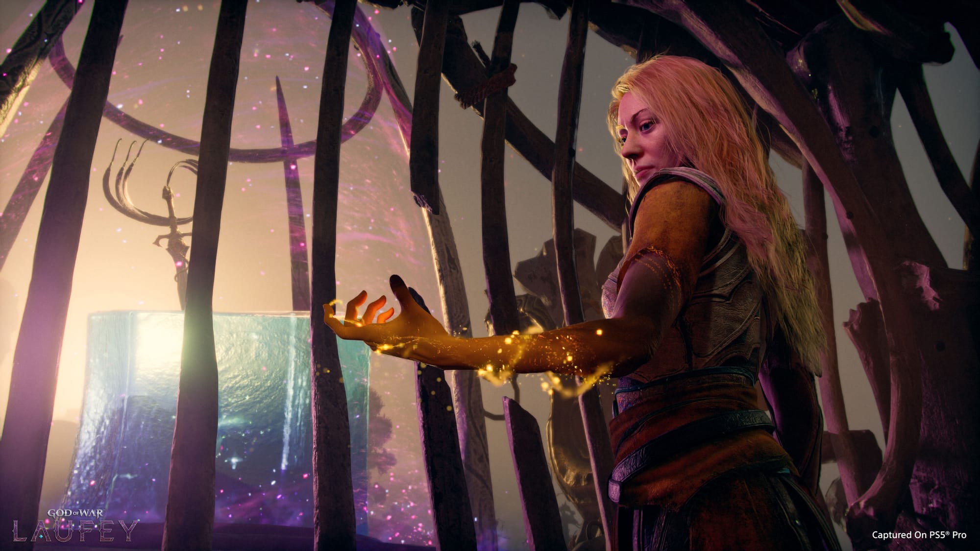 Faye looks at her hand, which roils in ember-like sparks.