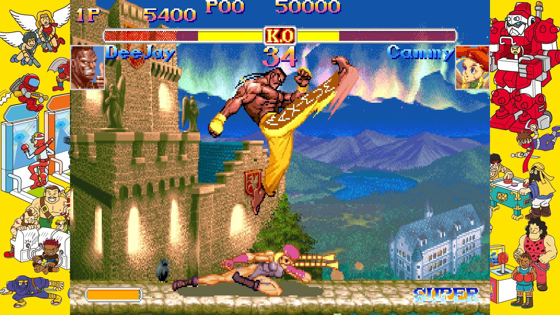 Cammy slides underneath a flying kick from DeeJay