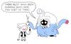 A human-shaped Ditto holds lipstick and has messy lipstick on their face; Tangrowth says, "There must have been humans who liked this sort of thing."