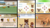 Three screencaps from Nintendogs side by side, showing the kennel, three dos to pick from, and a yellow lab playing.