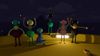 A screenshot of the author's Big Walk player group. The round, bird-like avatars are all facing the viewer in different poses.