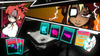 Stylized art of two women on either side of the screen. The one on the left has red hair and is wearing a white shirt with a bolo tie. The one on the right has brown hair and a white eyepatch