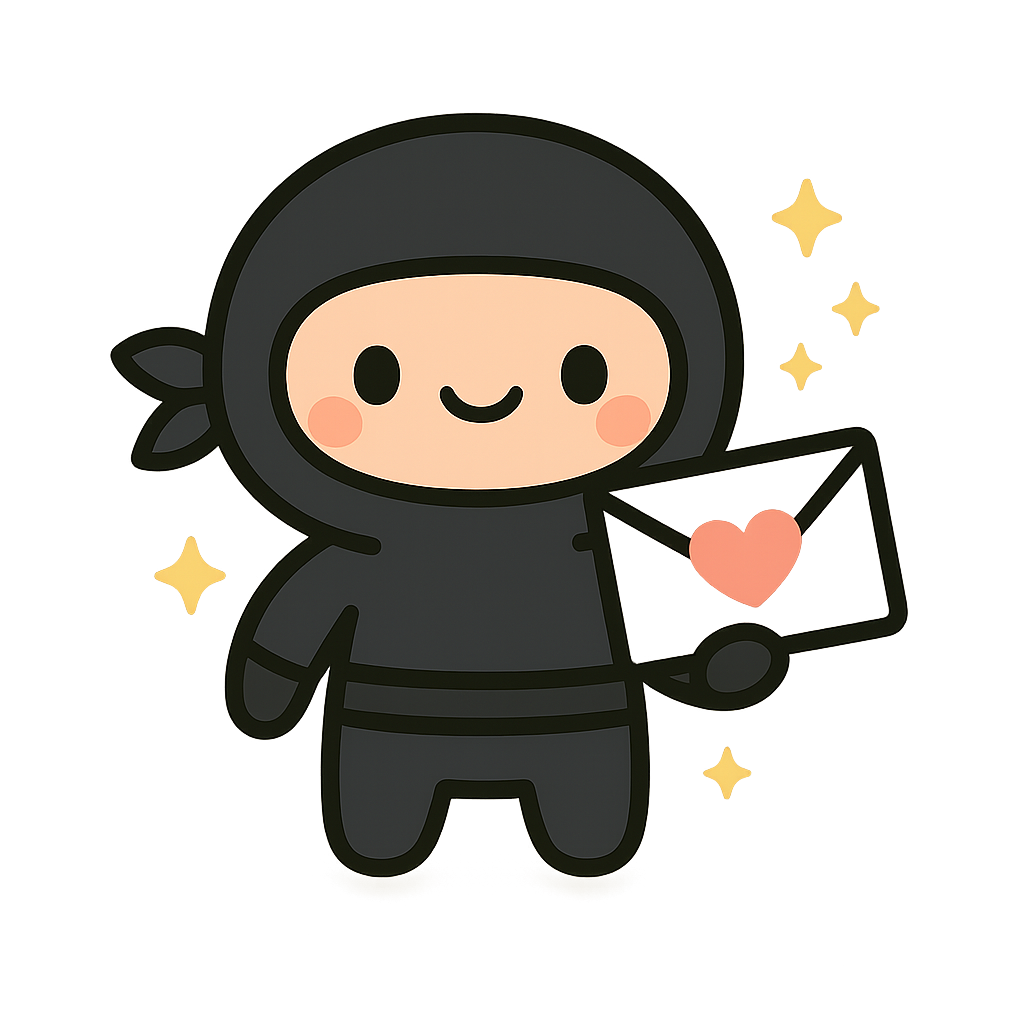 Noko with heart envelope