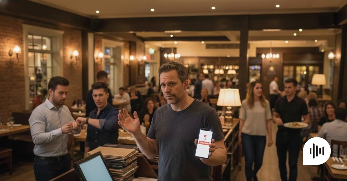 Restaurant owner stressed because he lost reservations due to peak hour