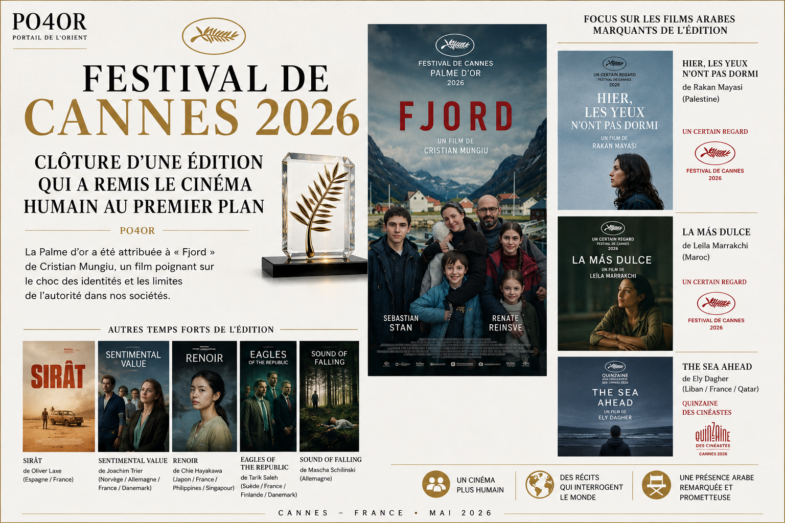 Festival de Cannes 2026 : clôture d’une édition qui a remis le cinéma humain au premier plan