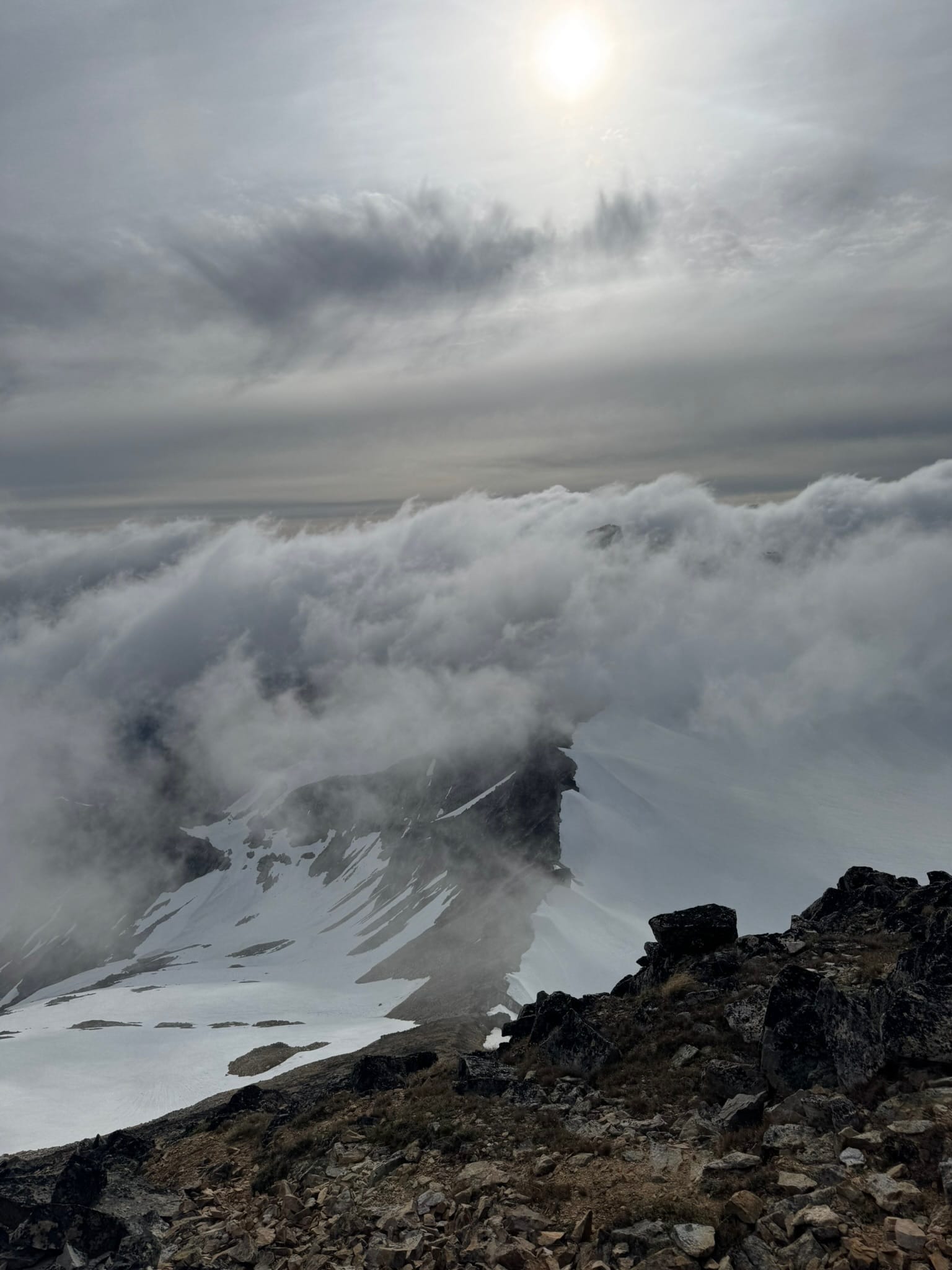 Running away from my problems up snowfield