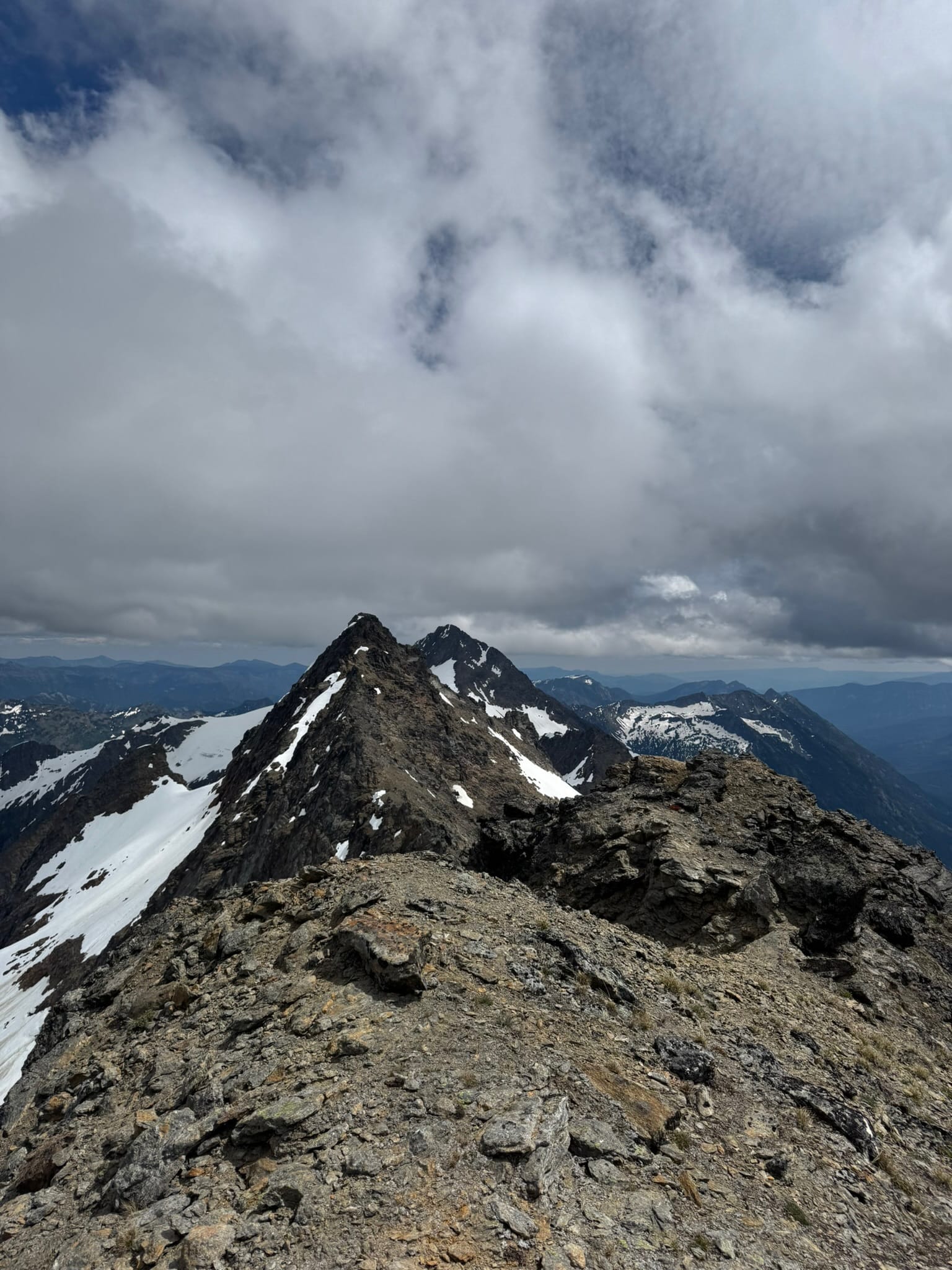 On the crunchy middle of Chalangin - facing Lauhna and Clark! Look at that sun!