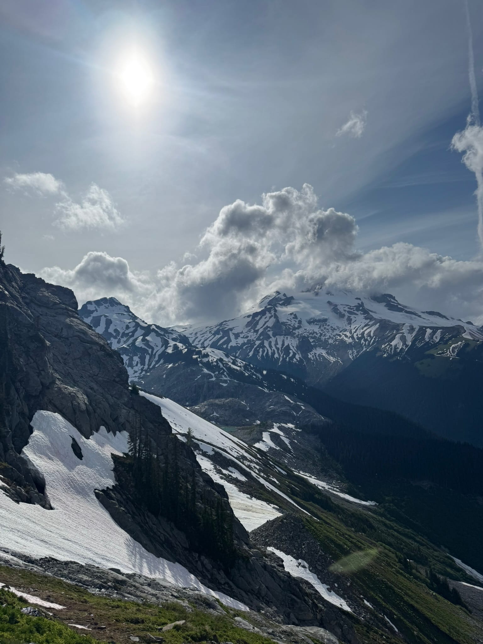 10 peak arm, Glacier, so much wow! Also bottom part - a snow finger I later found I had to get to! :) 