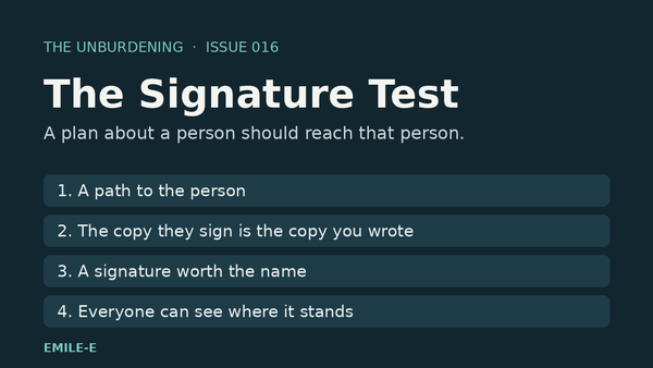 The Signature Test: Why a Treatment Plan Should Reach the Person It Is About