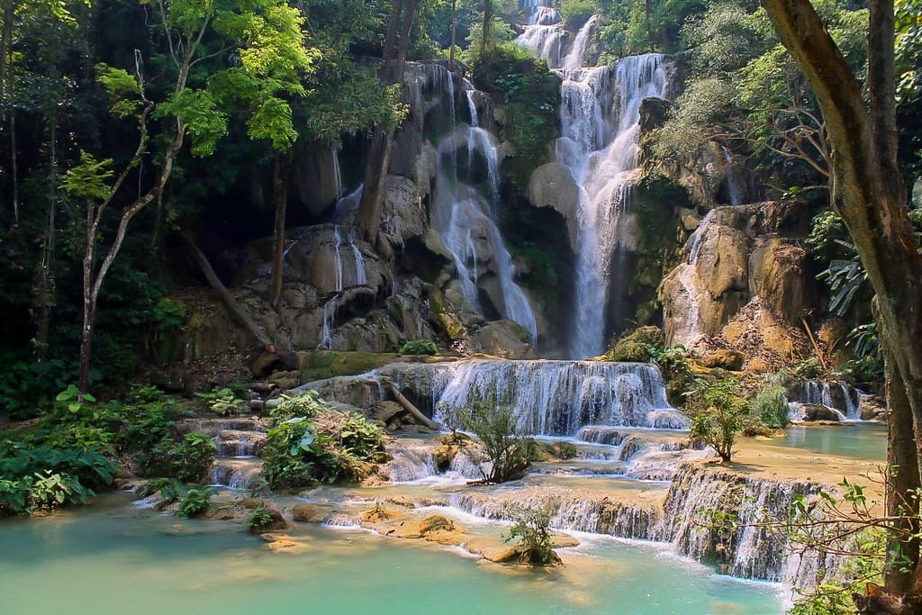 Vendeurs de street food et plats locaux dans un marché de Luang Prabang