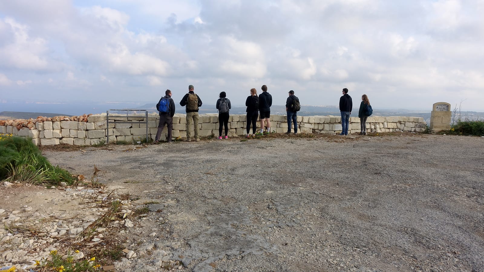 The starting point of the Victoria Lines walking trail near Kuncizzjoni in northwest Malta