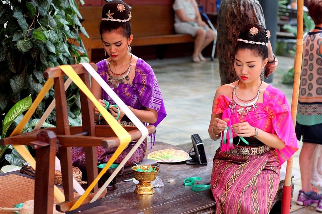 Entrance area and courtyard of Jim Thompson House museum in Bangkok