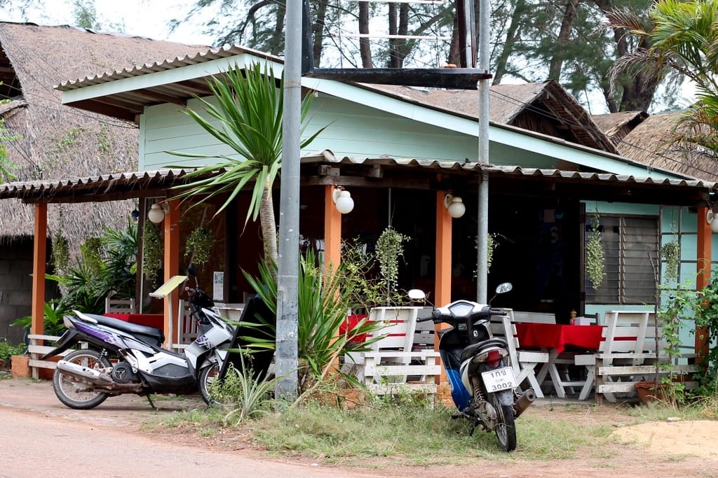 Relaxing at the Take a Seat beachfront cafe on Thung Wua Laen Beach