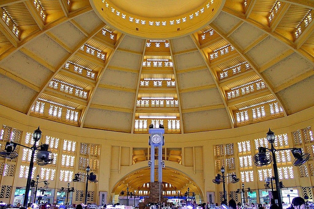 The Central Market building in Phnom Penh