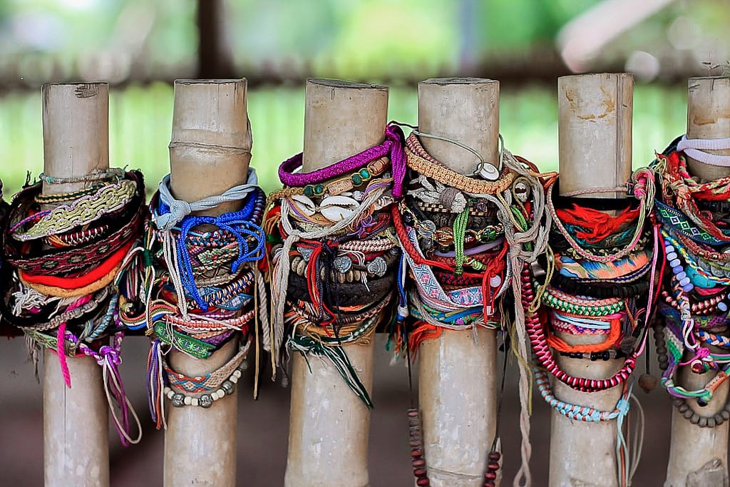 Memorial bracelets at the Killing Fields in Phnom Penh