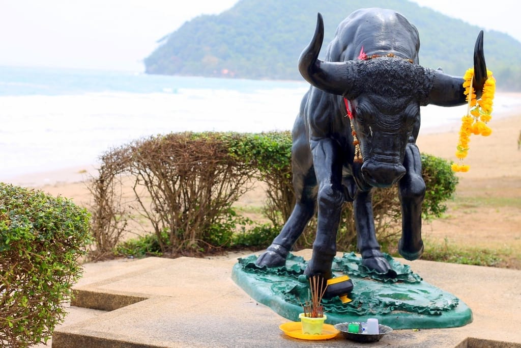 Panoramic view of the Running Bull Beach coastline in Chumphon Thailand