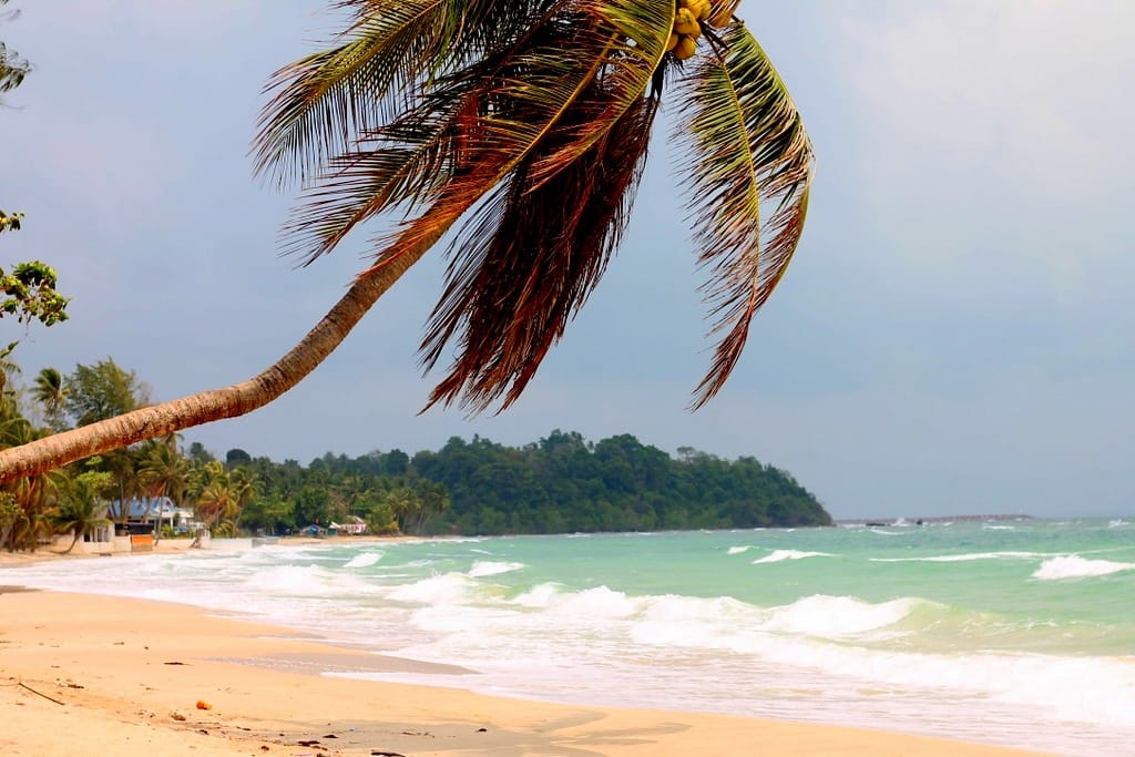 Sunset view over the beautiful Thung Wua Laen Beach in Chumphon Thailand