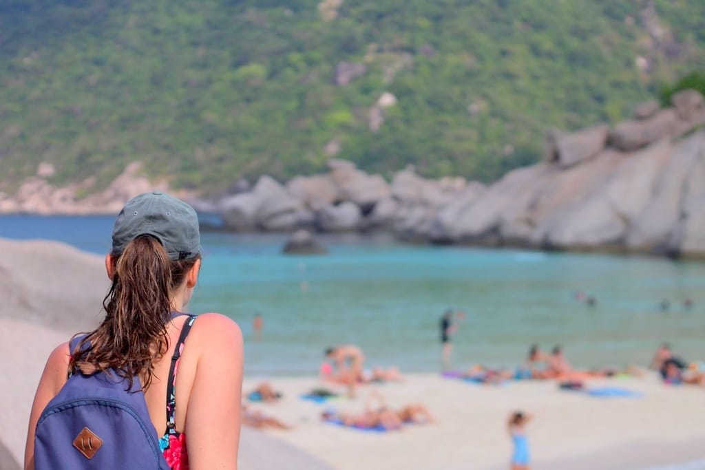 Panoramic view of the beautiful Koh Nang Yuan Island near Koh Tao Thailand
